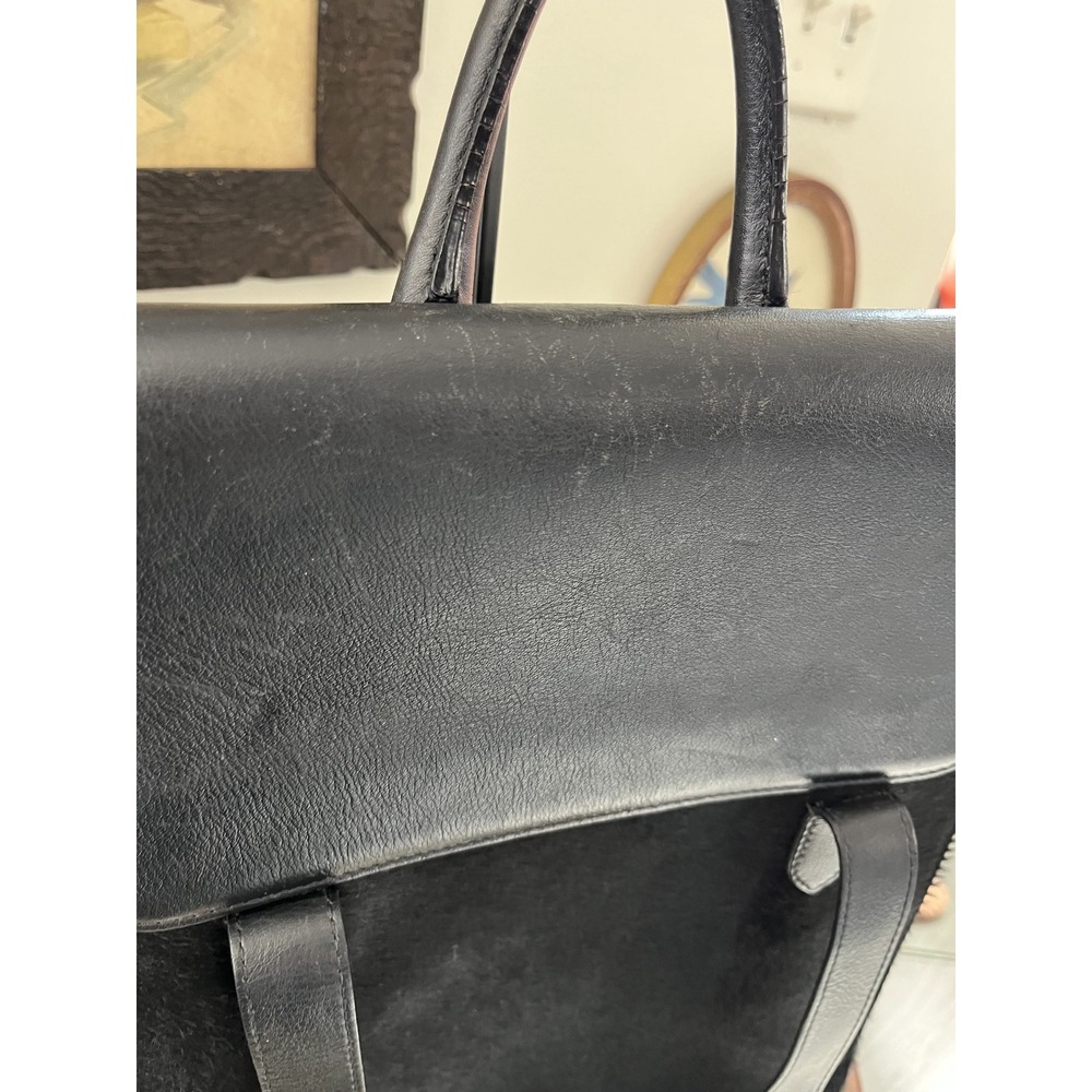 Strathberry Black Leather & Calf Hair Convertible Backpack Made in Spain - Picture 5 of 10